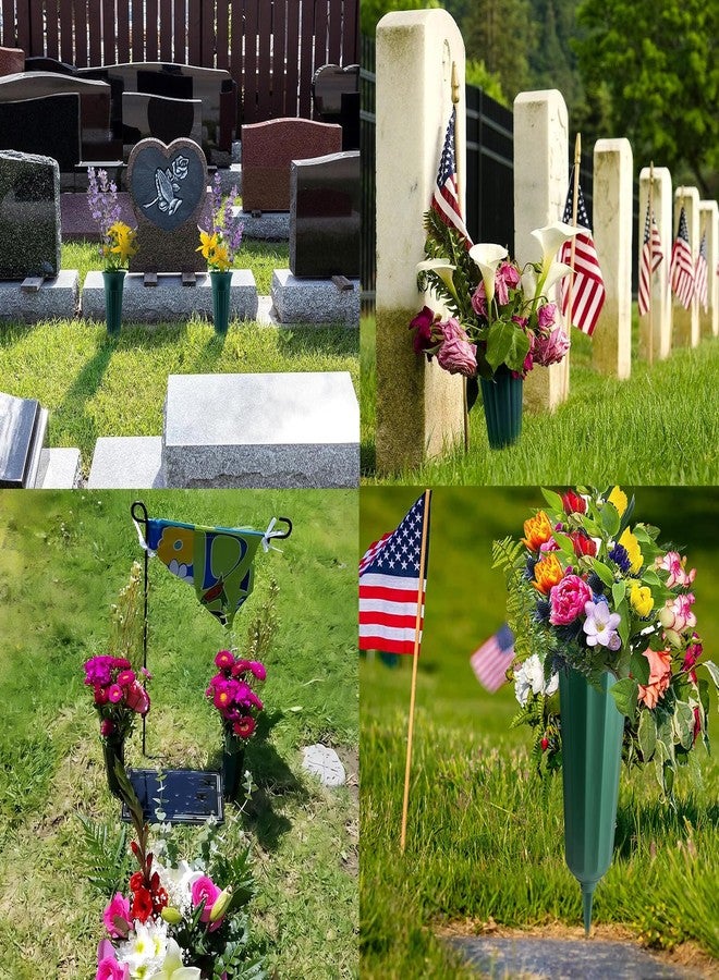 Mcvomv 21 Pack Cemetery Vases for Grave Memorial Flower Vase Plastic Cemetery Vases with Spikes Flower Holder for Cemetery - Image 3